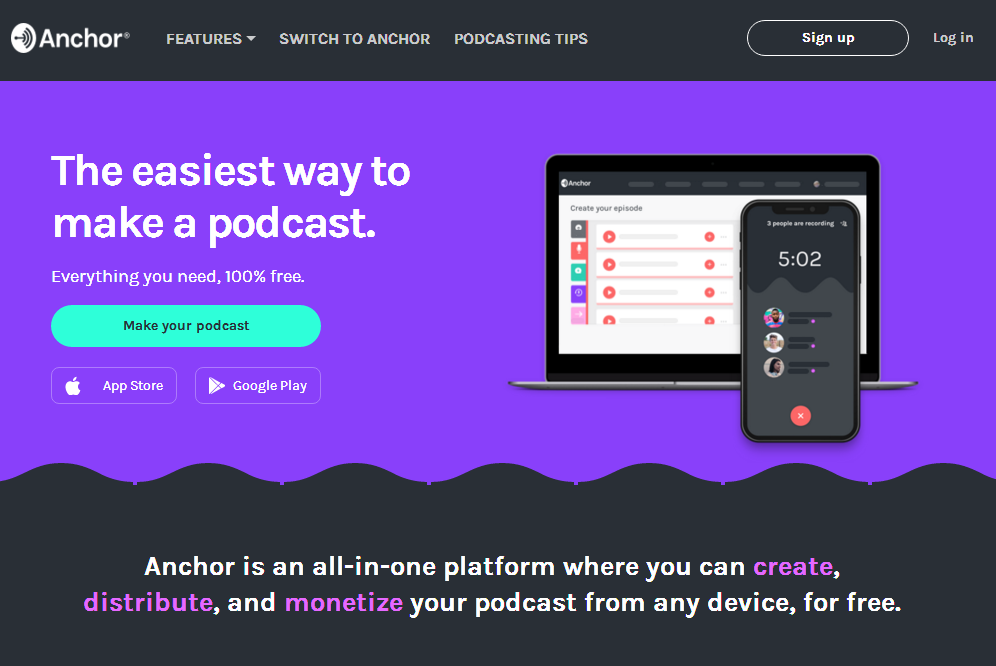 Página web de Anchor podcast