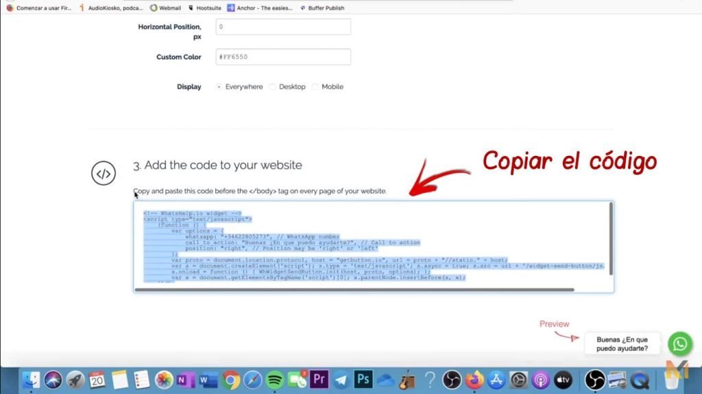 tutorial botón Whatsapp