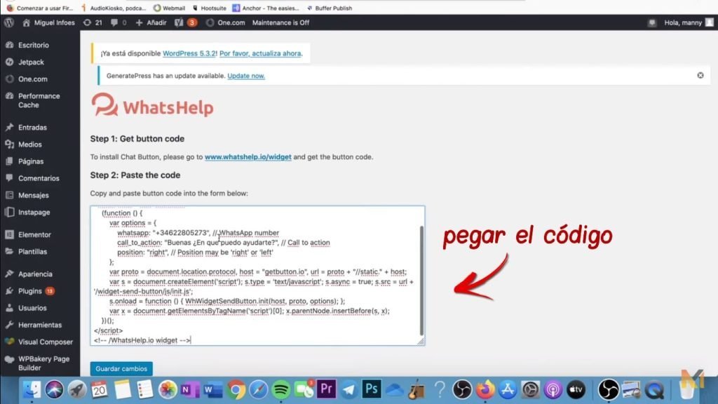 tutorial botón Whatsapp